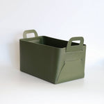 Zora Botanica - Vegan Leather Storage Basket Gift Box, Medium: Green