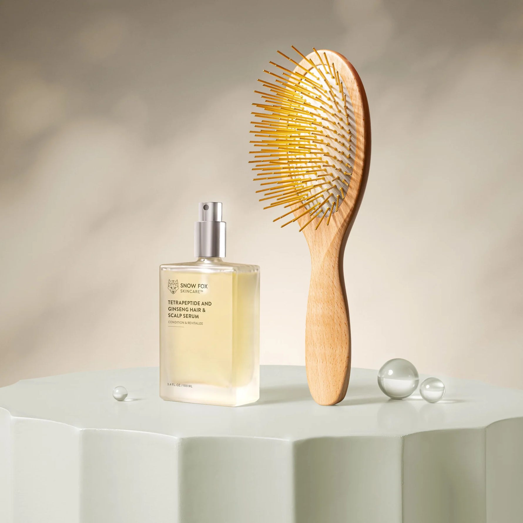 Snow Fox Skincare Gua Sha Hair & Scalp Brush: Premium Wooden Snow Fox Skincare Gua Sha Hair & Scalp Brush: Premium Wooden
