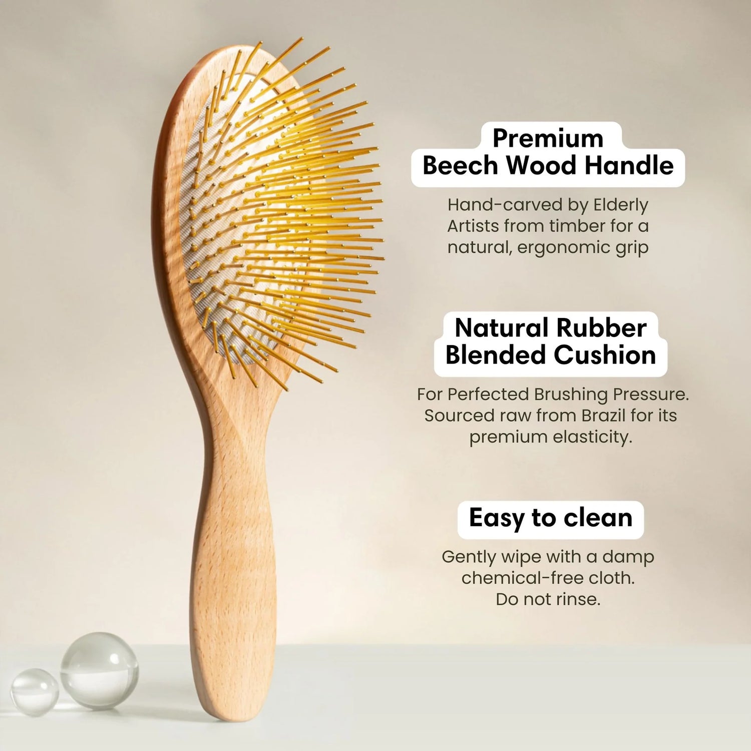 Snow Fox Skincare Gua Sha Hair & Scalp Brush: Premium Wooden Edition
